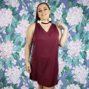 Red Wine A-Line Dress 👗